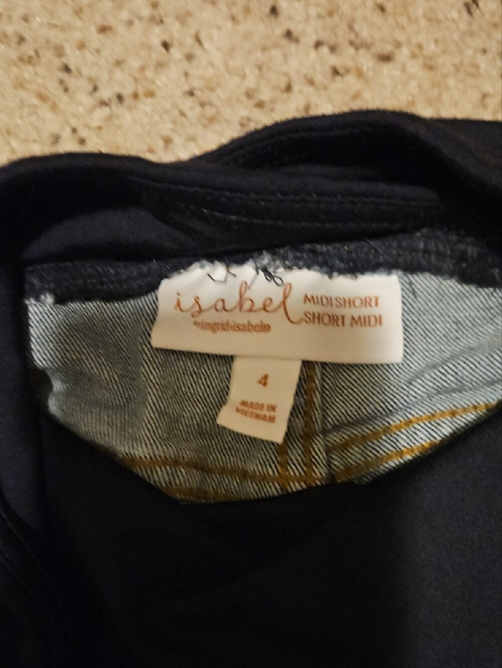 Isabel Maternity by Ingrid & Isabel Blue Denim Shorts with Black Support Panel - Picture 2 of 3